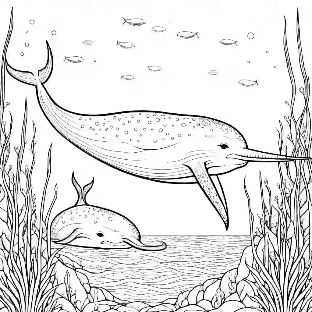Narwhals coloring pages
